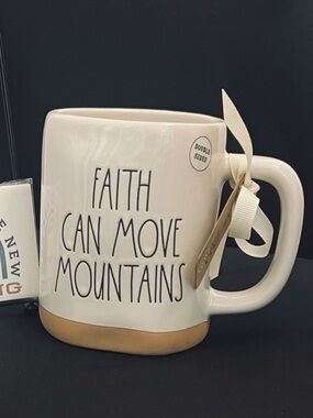 BUNDLE Faith Can Move Mountains Ceramic 25.5 oz Mug & Magnet